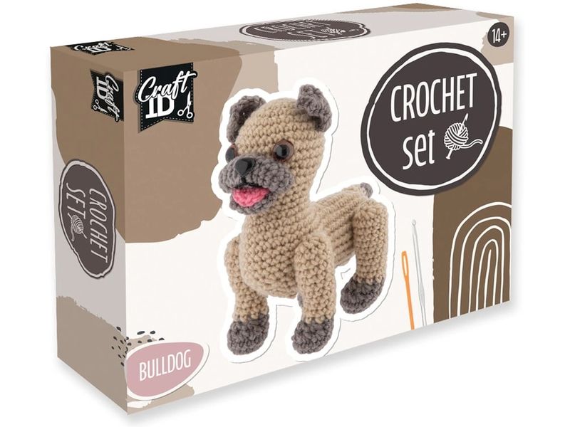 [2135498] Basteln Häkelset Bulldogge Braun/Beige