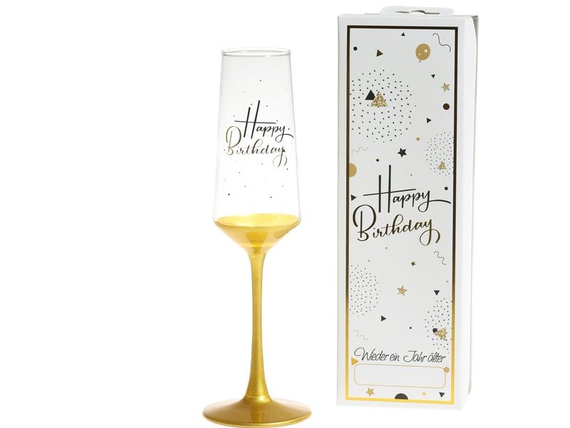 [2094612] Trendcompany Sektglas Happy Birthday