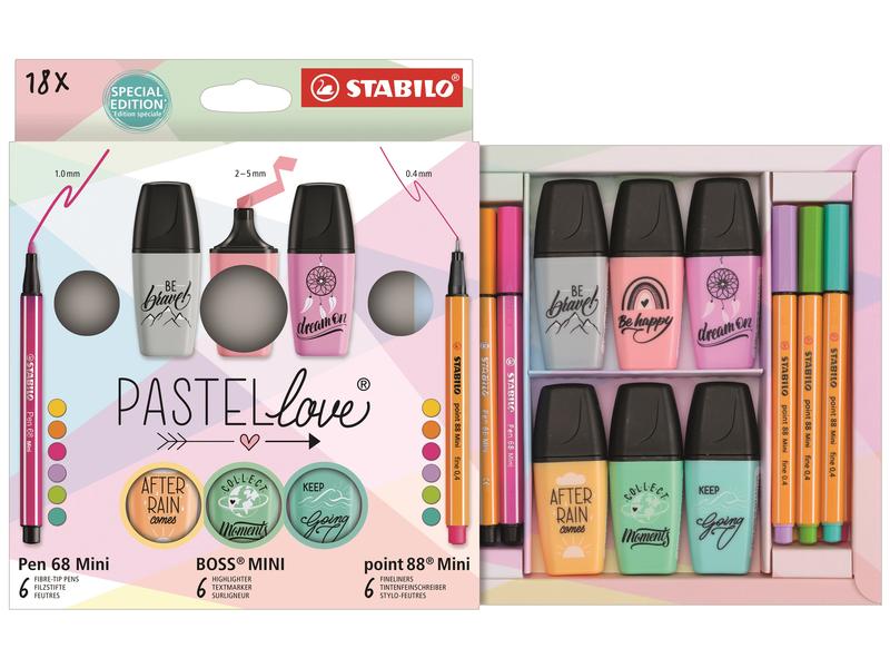 STABILO Fineliner 0.4 mm; 1-5 mm; 1 mm, Mehrfarbig
