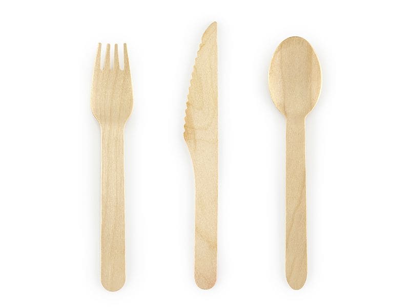 Partydeco Einweg-Besteckset Woodland 18 Stück Braun