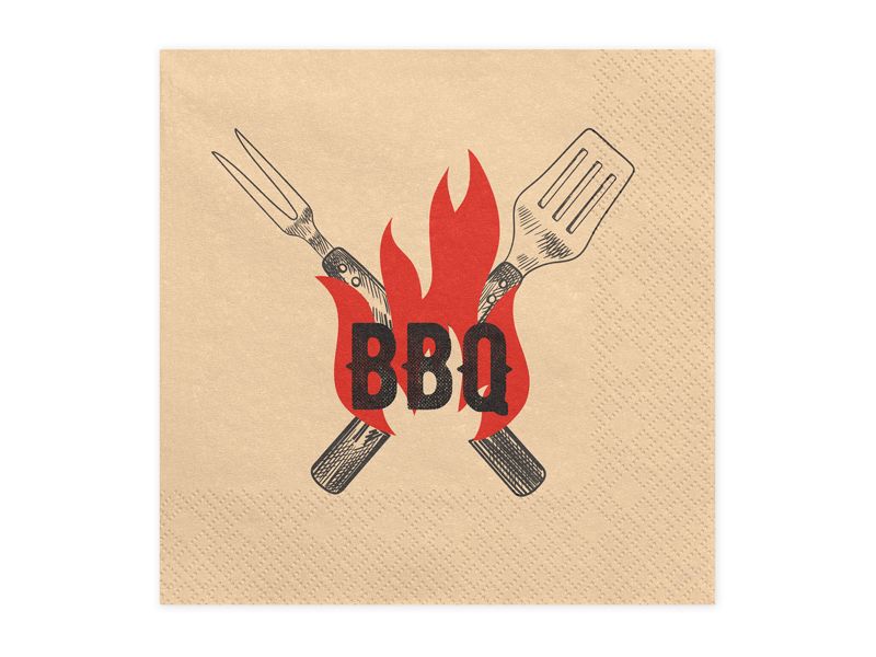 Partydeco Papierservietten Grill BBQ 33 cm x 33 cm