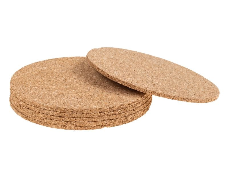 FURBER Glasuntersetzer Kork, 6 Stück, Ø 10 cm