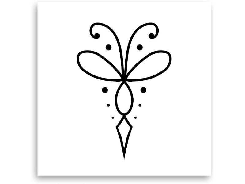 minink Tattoo Symmetrischer Balance Grösse: S (2.7 cm x 4.0 cm)