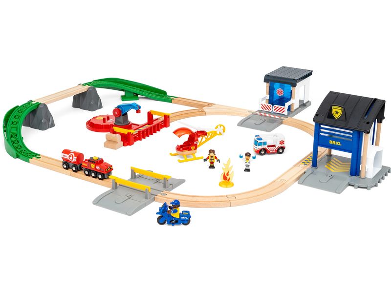 [2136323] BRIO Polizei u. Feuerwehr Set