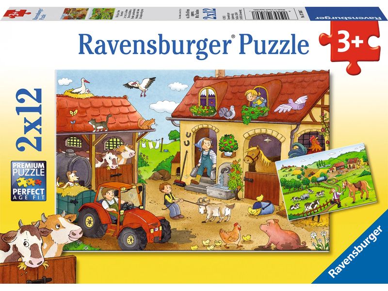 Ravensburger Puzzle Fleissig auf dem Bauernhof 2 x 12 Teile
