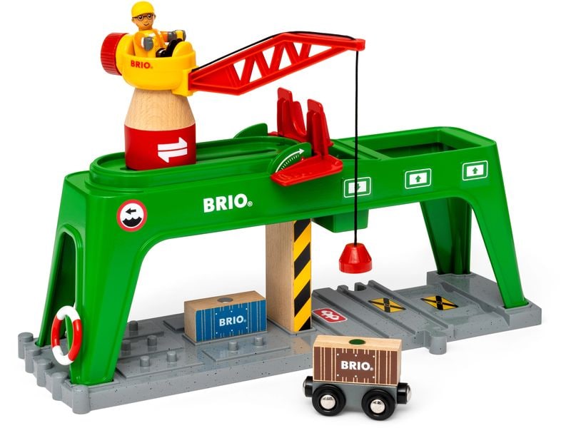 BRIO Bahn Verlade-Terminal mit Containerkran