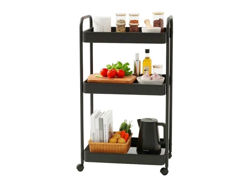 [2141607] relaxdays Rollwagen Mesh mit 3 Ebenen 78 x 43 x 30 cm