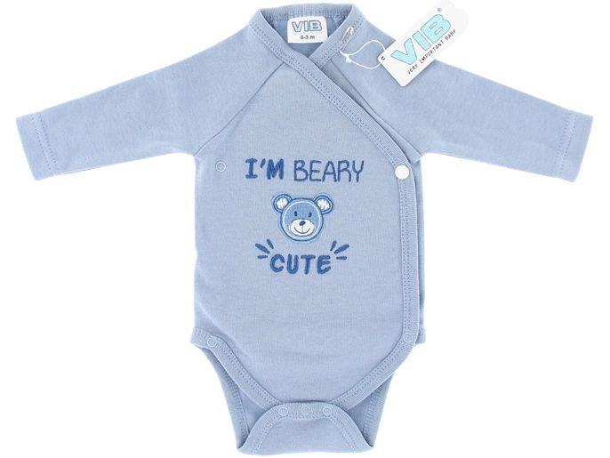 Very Important Baby Langarm-Wickelbody I`m Beary Cute Blau Gr. 56