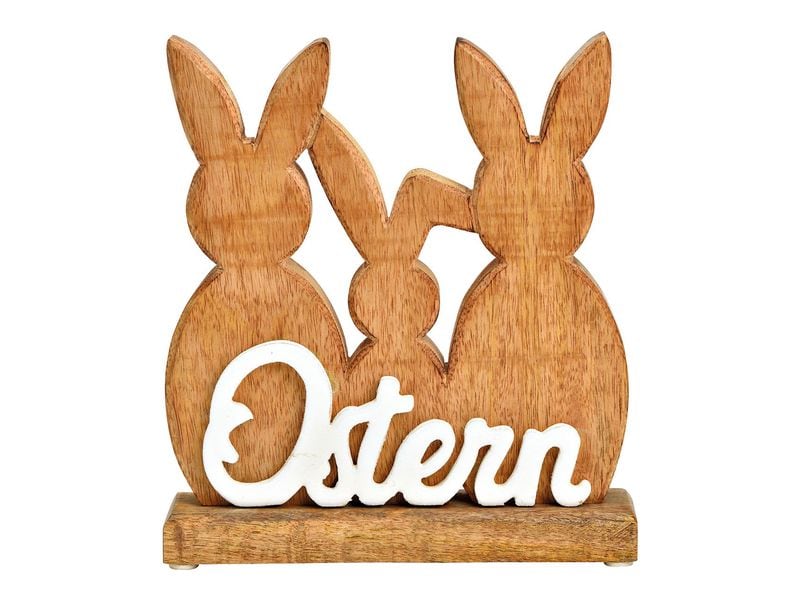 G. Wurm Aufsteller Hase mit Schriftzug Ostern 21 x 22 x 5 cm