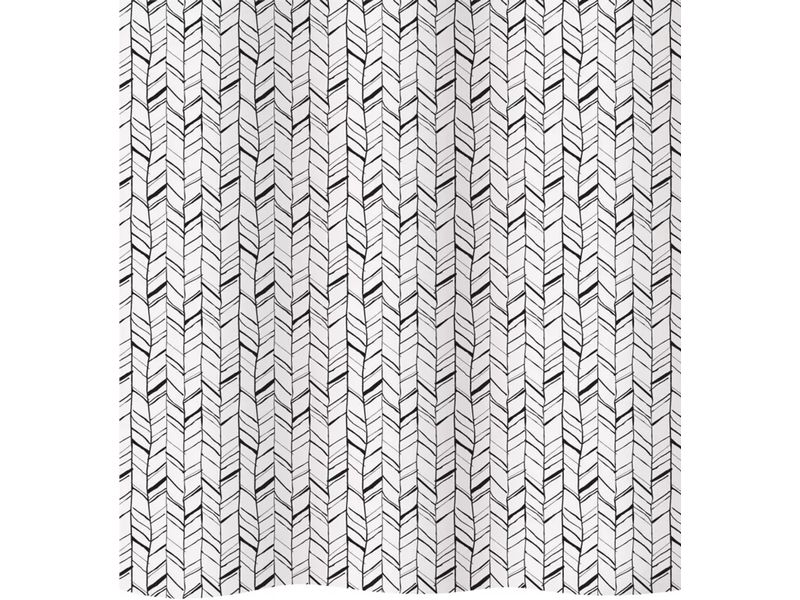 diaqua® Duschvorhang Chevron 240 x 180 cm, Schwarz/Weiss