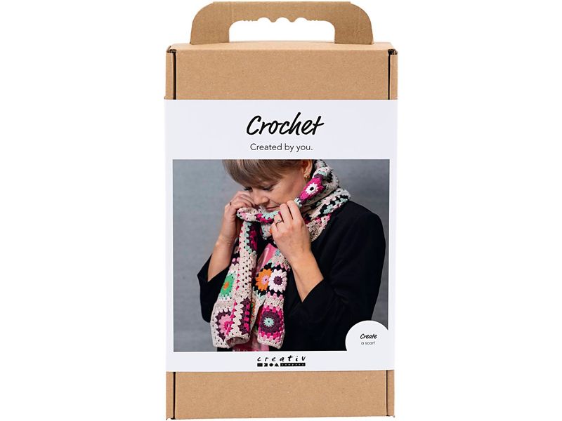 Creativ Company Bastelset - Häkeln, Schal, Creme