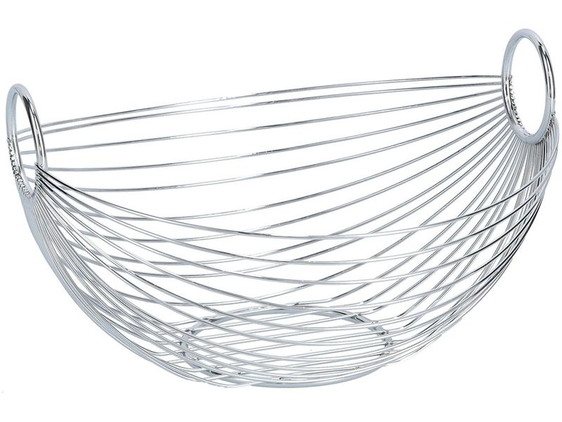 Zeller Present Früchtekorb Metall oval 1 Stück, Silber