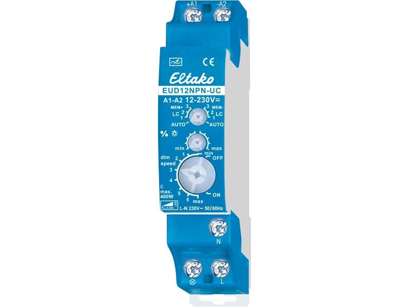 [2139978] Eltako Universal-Dimmschalter EUD12NPN-UC Blau Grau