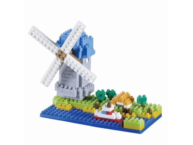 BRIXIES Bausteinmodell Windmühle aus 203 Bausteinen