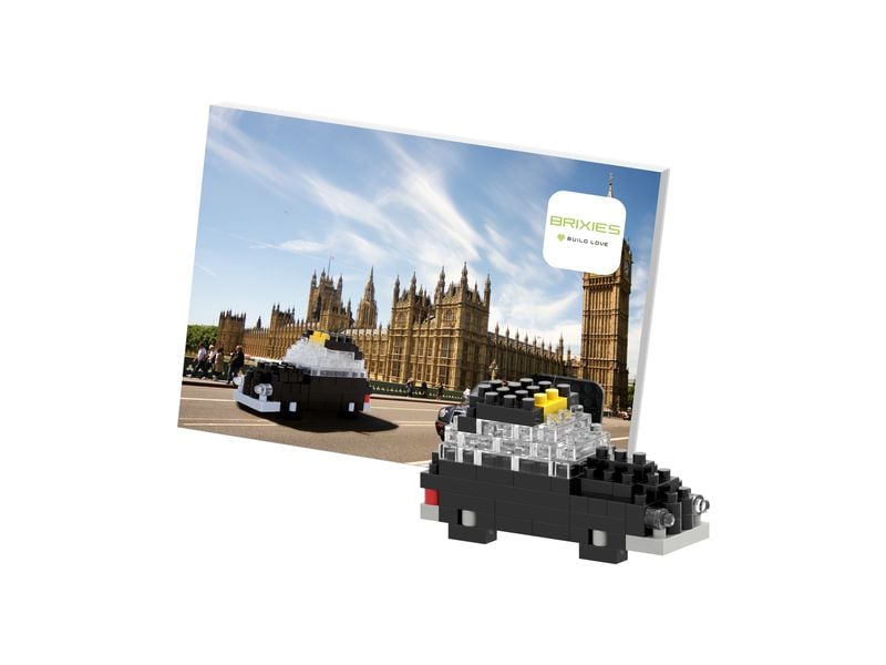BRIXIES Bausteinmodell Postkarte London Taxi aus 77 Bausteinen
