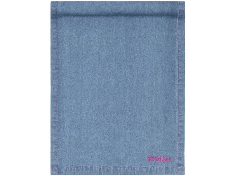 pad Tischdecke Denim Glücklich 45 cm x 150 cm, Blau/Pink