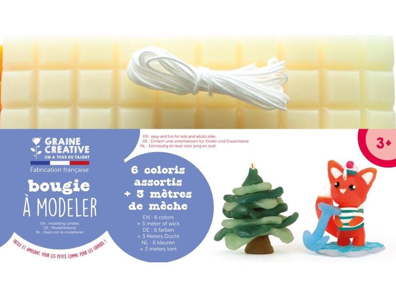 [2087798] Graine Créative Modellierkerze Pastell 6 x 175 g, Pastellfarben