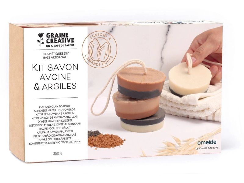 Graine Créative Graine Créative Seifen DIY Kit Hafer & Ton zweifarbig
