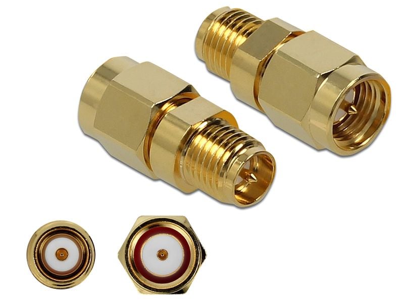 [2147828] Delock Adapter RP-SMA Stecker (m) - SMA Buchse (f)