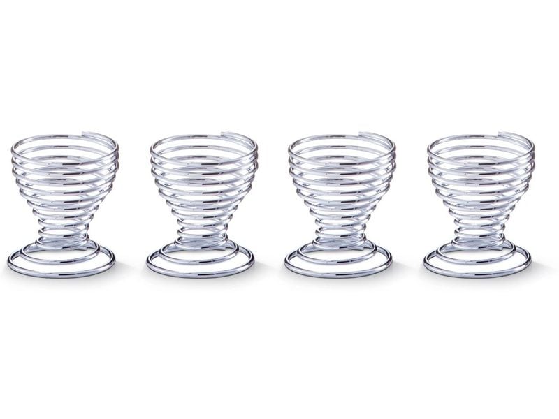 Zeller Present Eierbecher Spirale 4 Stück Silber