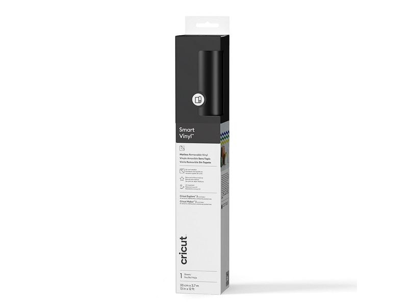Cricut Vinylfolie Smart ablösbar 33 x 366 cm, 1 Stück, Schwarz