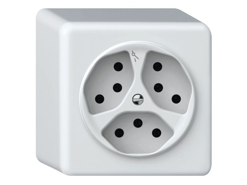 Hager Steckdose ORIGIN AP-Steckdose 3xT13 QuickConnect ws