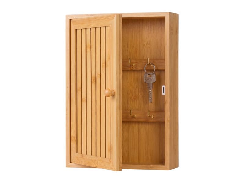 relaxdays Wand Schlüsselkasten aus Bambus A