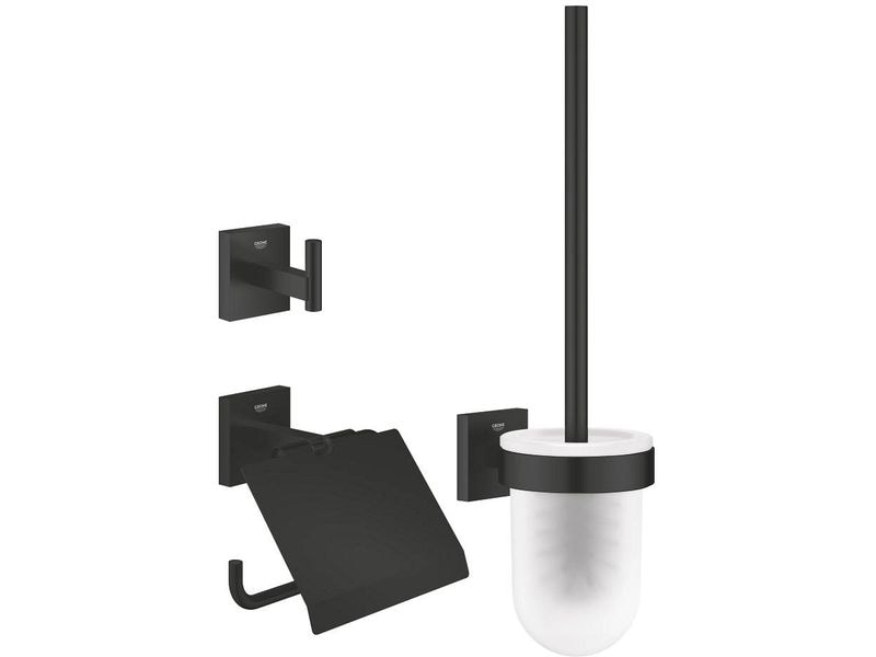 GROHE Start Cube Glas Metall Mattschwarz 3-teilig