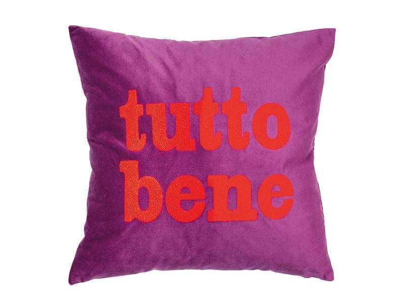 pad Kissen Letters Tutto Bene Berry Beere , 45 x 45 cm