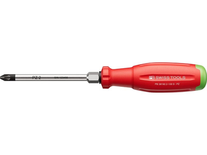 PB Swiss Tools Schraubenzieher SwissGrip Evo PZ 2 100 mm Rot