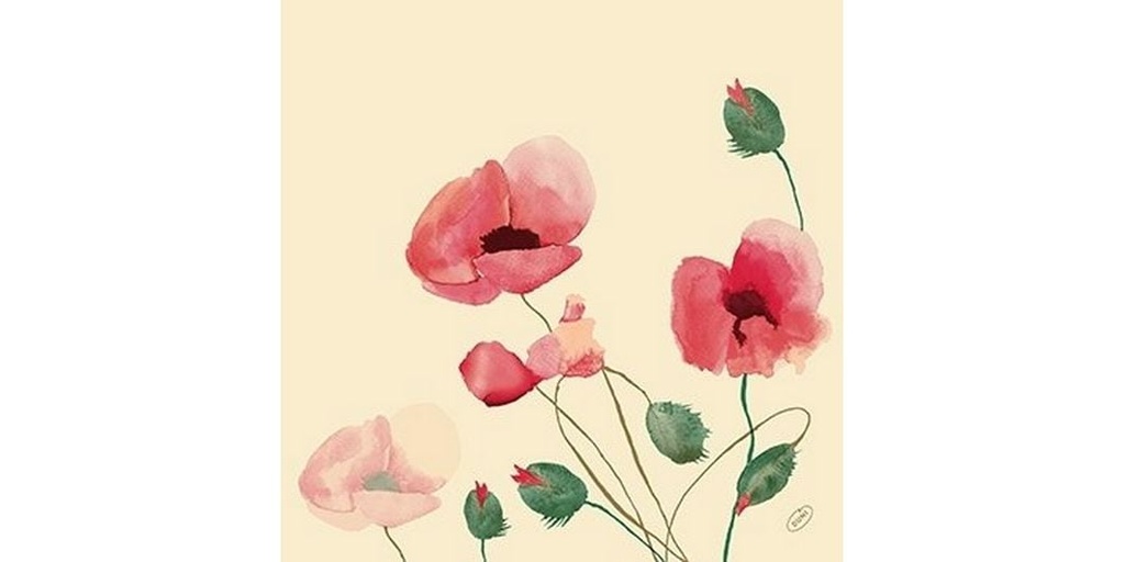 Duni Papierservietten Poppy Charm 40 cm x 40 cm, 60 Stück