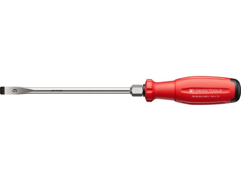 PB Swiss Tools Schlitz-Schraubenzieher PB 38100.6-180 S Sechskantansatz