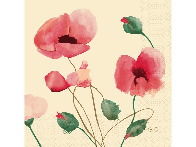Duni Papierservietten Poppy Charm 33 cm x 33 cm, 250 Stück