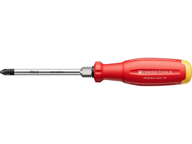 PB Swiss Tools Schraubenzieher SwissGrip Evo PB 38190.2-100 S Rot