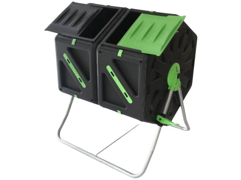 [2058348] Plastia Taumelnder Komposter Duo Schwarz, 70 l