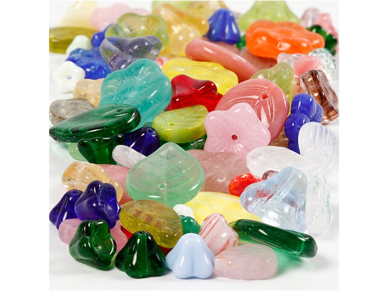 [2145160] Creativ Company Glasperlen Blätter Blumen 6-17 mm sortierte Farben 60 g