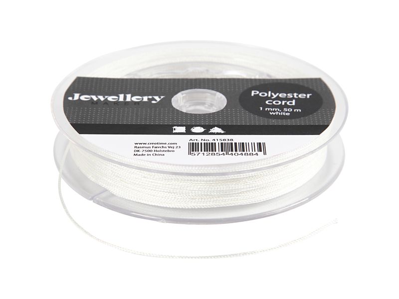 Creativ Company Kordel aus Polyester 1 mm weiss 50 m