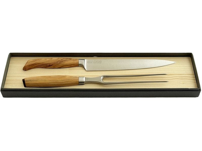 Wok Carving set Hellbraun
