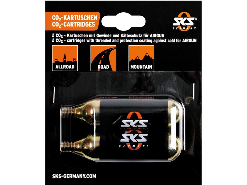 SKS CO2-Patronen mit Gewinde 2 x 24 g mit Gewinde