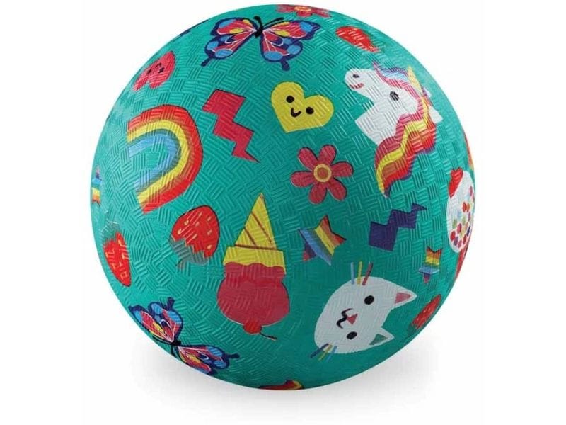 Crocodile Creek Match ball "5" Smiley, Gummiball, Petrol, 13 cm
