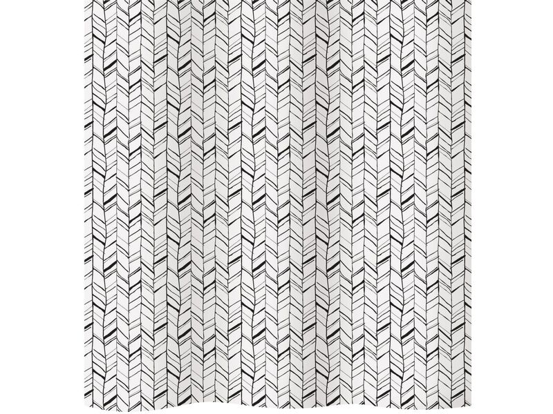 diaqua® Duschvorhang Chevron 180 x 180 cm, Schwarz/Weiss