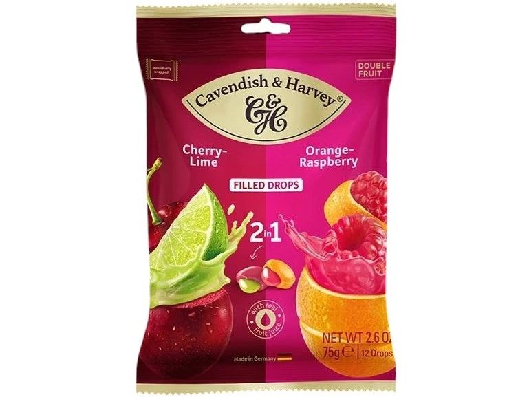 Cavendish & Harvey 2in1 Cherry-Lime & Orange-Raspberry Drops 75 g