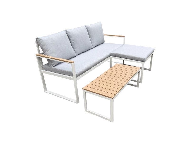 COCON Loungeset Melide, Beige/Grau/Weiss,  3 Sitzplätze