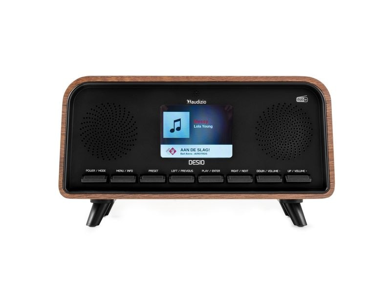 Audizio Desio-DWD Retro DAB+ Radio, Stereo, BT, darkwood Dunkelbraun
