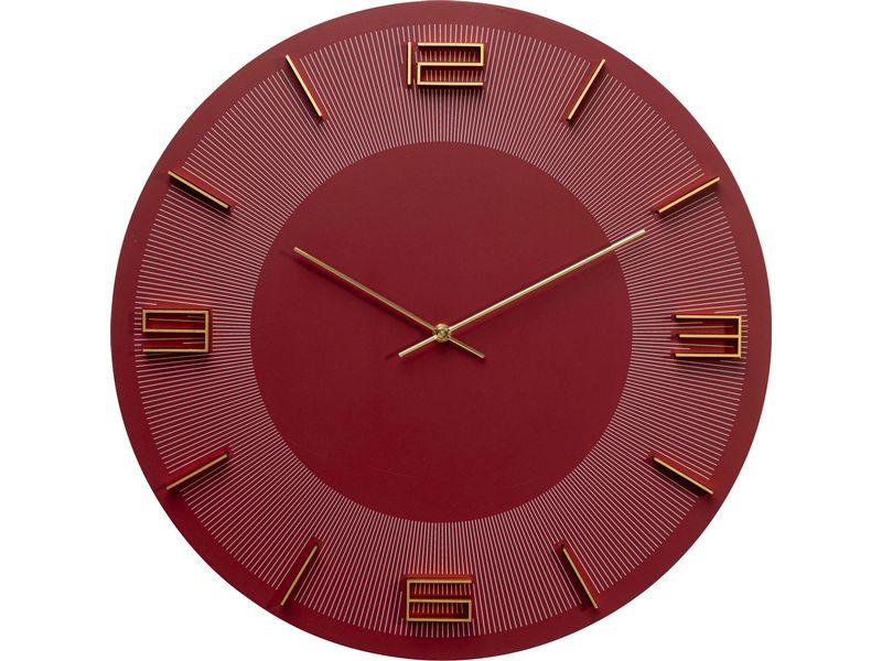 [2141791] Kare Wanduhr Leonardo, Rot / Gold