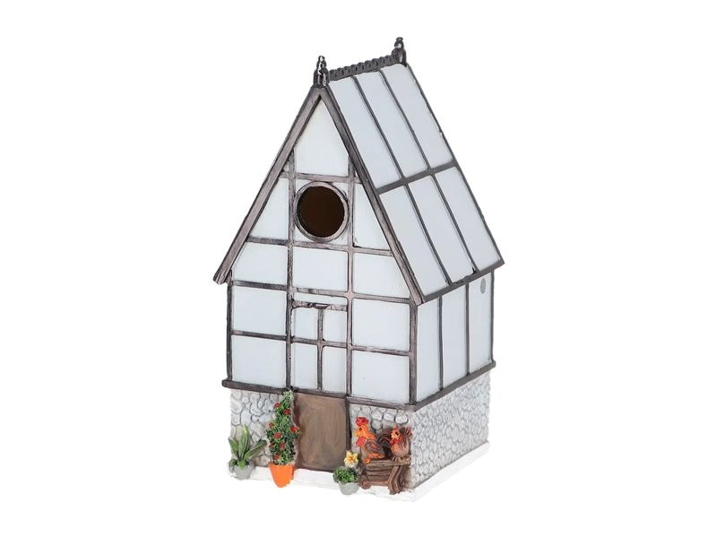 [2150863] Esschert Design Gewächshaus aus Polyresin und Sperrholz weiss mehrfarbig
