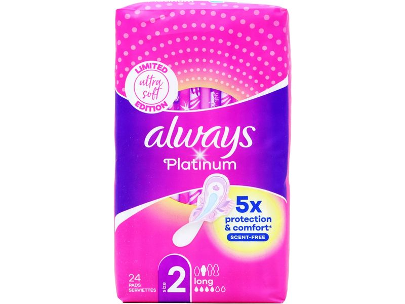 Always Binde mit Flügeln Platinum Long 24 Stück