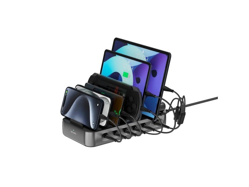 4smarts Ladestation Team 100W 5C/1A inkl. 6 Kabel 5x USB-C 1x USB-A