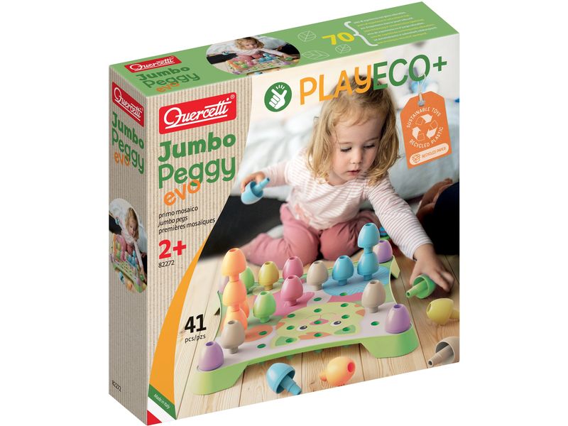 [2090436] Quercetti Mosaik-Steckspiel PlayEco+ Jumbo Peggy (41 Teile)