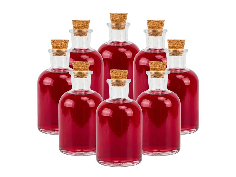 relaxdays Glasfläschchen 150 ml, 8 Stück